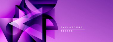 Soyut mor tasarım geometrik şekiller, gradyanlar, dinamik bileşimler içerir. Pankartlar ve sunumlar için modern arkaplan uygun.