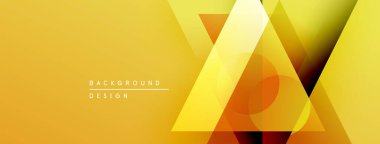 Soyut geometrik tasarım. Sarı, turuncu gradyanlar dinamik görsel efekt yaratır. Sunumlar ve web siteleri için modern arkaplan uygun.