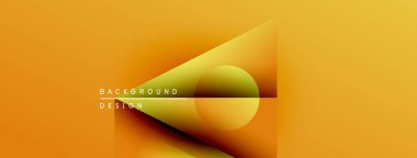 Soyut gradyan tasarımı. Sarı, turuncu renkler düzgün bir şekilde harmanlanır. Geometrik şekilli minimalist kompozisyon, satır, metin örtüsü. Modern estetik.