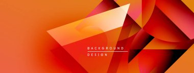 Soyut geometrik tasarım. Turuncu, kırmızı gradyanlar dinamik katmanlar oluşturur. Sunumlar ve markalaşma için modern arkaplan.