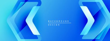 Parlak mavi soyut arkaplan. Üst üste binen şekiller dinamik görsel efekt yaratır. Metin arka plan tasarımı okur. Modern, şık bir sunum.