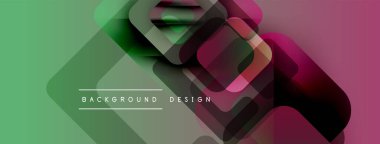 Soyut geometrik şekiller örtüşüyor, canlı renk eğimleri yaratıyor. Modern tasarım öğeleri akıcılık, yenilik ve teknolojiyi önerir.