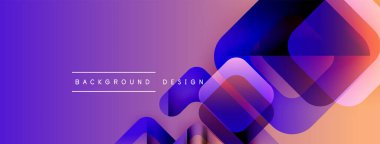 Soyut gradyan şekiller örtüşüyor, canlı mor, pembe renkler yaratıyor. Metin, kompozisyon içerisindeki arkaplan tasarımını okur. Modern estetik.