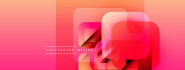 Soyut geometrik şekiller örtüşür, canlı bir pinkoranj gradyanı yaratır. Modern tasarım elementleri dijital sanat, arkaplan dokusu.