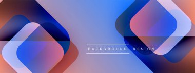 Soyut geometrik şekiller çakışıyor. Renkler karışır, modern görsel efekt yaratır. Metin arkaplan tasarımı okur.