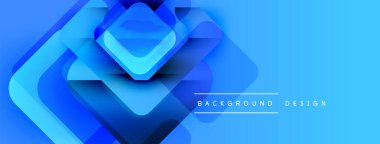 Soyut mavi şekiller dinamik görsel efekt oluşturur. Gradyan arka plan derinlik ekler, modern estetik. Metin arkaplan tasarımı okur.