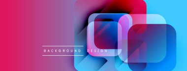 Soyut geometrik şekiller, parlak pembe, mavi eğimlerle örtüşür. Modern tasarım elementleri dinamik görsel doku oluşturur. Arkaplan metni arkaplan tasarımı okur.