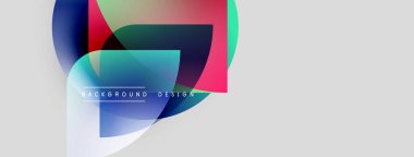 Soyut şekiller örtüşüyor, canlı renk değişimleri yaratıyor. Modern tasarım öğeleri akıcılık, yenilik, arkaplan dokusunu önerir.