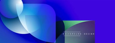 Soyut mavi şekiller örtüşür, dinamik görsel efekt yaratır. Renkler derinliği, modern tasarım elementlerini gösteriyor.