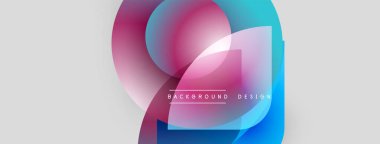 Soyut şekiller örtüşüyor, canlı renk değişimleri yaratıyor. Arka planlar ve sunumlar için modern tasarım ögesi uygun. Yumuşak geçişler görünür.