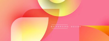 Soyut şekiller harmanlanarak canlı pembe, turuncu ve sarı renkler yaratır. Modern tasarım akıcılığı, sıcaklığı, basitliği çağrıştırıyor.