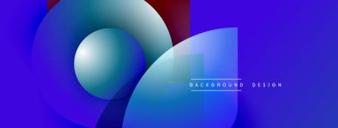 Soyut sıvı şekilleri, canlı maviler, morlar dinamik bir zemin oluşturur. Modern tasarım elementleri hareket, derinlik.