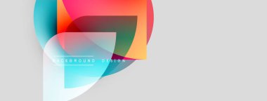 Soyut şekiller örtüşüyor, canlı renk değişimleri yaratıyor. Modern tasarım elementleri dijital sanatı, arka plan dokusunu önerir. Minimalist estetik.