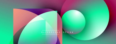 Soyut gradyanlar çakışıyor ve canlı bir görsel etki yaratıyor. Modern tasarım elementleri dinamik bileşim öneriyor, arka planlar için ideal.