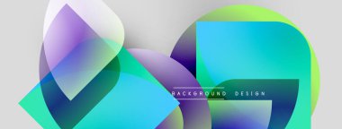 Soyut şekiller örtüşüyor, canlı renk değişimleri yaratıyor. Modern tasarım, deniz mavisi, mor, yeşil renkler. Arkaplan özellikleri metin arkaplanı, tasarım.