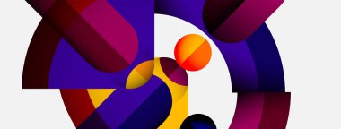 Kavisli şekiller, canlı renkler içeren soyut bir kompozisyon. Mor, sarı, turuncu baskın tasarım, dinamik görsel etki yaratıyor.