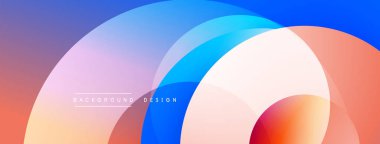 Soyut renkli çemberler dinamik gradyan arkaplan oluşturur. Modern tasarım elementleri yenilik ve enerji öneriyor.