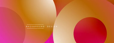 Soyut renkli arkaplan. Üst üste binen daireler dinamik değişim etkisi yaratır. Sıcak tonlar modern estetik sunarak kompozisyona hakim..