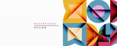 Soyut geometrik bileşim. Üst üste binen şekiller canlı, modern tasarım yaratır. Sıcak, serin renkler harmanlanır, dinamik görsel deneyimler sunulur. Minimalist estetik.