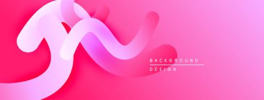 Soyut pembe tasarım akıcı kurdeleler içerir. Yumuşak gradyanlar dinamik görsel efekt yaratır. Modern arkaplan ögesi.