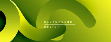 Soyut sıvı şekiller, canlı yeşil renkler, modern tasarım. Yumuşak gradyanlar dinamik bileşim oluşturur, uygun arkaplan.