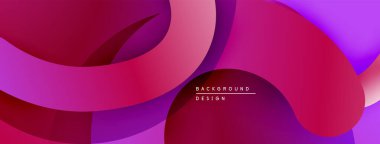 Soyut sıvı şekiller, canlı mor renkler, mor renkler. Modern tasarım, pürüzsüz eğimler dinamik kompozisyon yaratır. Minimalist estetik.