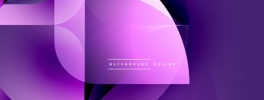 Soyut mor arkaplan. Üst üste binen daireler modern tasarım yaratır. Gradyan gölgeler görsel derinlik sunuyor, pürüzsüz geçişler. Minimalist estetik.