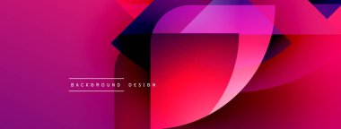 Soyut gradyan şekiller örtüşüyor, canlı pembeler, morlar yaratıyor. Arka planlar ve sunumlar için modern tasarım öğesi. Mevcut en küçük metin.