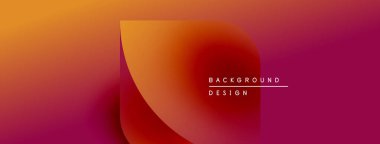 Soyut eğim arkaplanı. Turuncu, kırmızı renkler düzgün bir şekilde harmanlanır. Minimalist tasarım kıvrımlı şekiller, metin örtüsü içerir. Modern estetik.