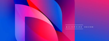 Soyut canlı katmanlar dinamik bileşim yaratır. Değişik renkler harmanlanarak, modern görsel deneyimi oluşturur. Pembe, mavi, mor renkler dizayna hakim..