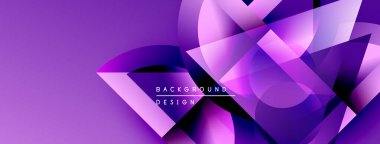 Soyut mor arkaplan. Geometrik şekiller, dinamik görsel efekt oluşturur. Modern tasarım elementleri pürüzsüz eğimler sunar.