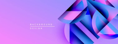 Soyut geometrik şekiller mor, mavi renkleri harmanlarlar. Modern tasarım sıvı hareketini, canlı enerjiyi çağrıştırıyor. Arkaplan gradyan renk şeması.