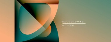 Soyut geometrik şekiller örtüşüyor, dinamik renk eğimleri yaratıyor. Yumuşak renkler harmanlanarak modern arkaplan tasarımı oluşturur. Minimalist estetik.