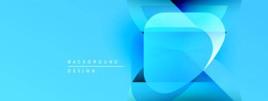 Soyut mavi arkaplan. Geometrik şekiller, dinamik görsel efekt oluşturur. Sancaklar ve web siteleri için modern tasarım uygun.