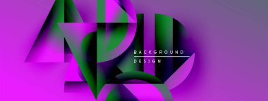 Soyut enerjik tasarım. Geometrik şekiller örtüşür, dinamik görsel efekt yaratır. Pembe, yeşil renkler kompozisyona hakim. Modern estetik.