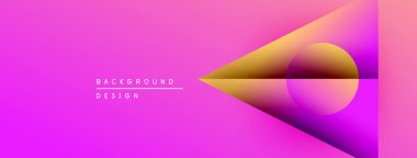 Canlı pembe arka plan özellikleri soyut şekiller, gradyanlar. Sarı, mor renkler modern görsel efekt yaratıyor. Metin arkaplan tasarımı okur.