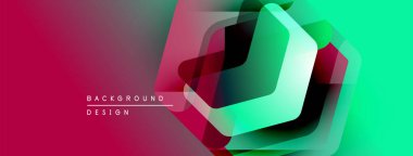 Soyut geometrik tasarım. Canlı morumsu, turkuaz renkler katmanlı etki yaratır. Modern, şık arkaplan dokusu.