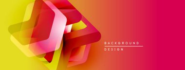 Soyut geometrik şekiller, canlı renklerin karışımı. Sarı geçişler kırmızı, modern tasarım elemanına. Arkaplan dijital sanat yaratılmasını öneriyor.
