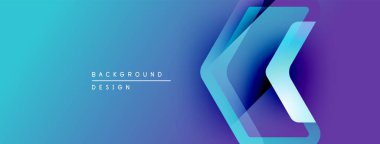 Soyut eğim arkaplanı. Mavi, mor renkler modern tasarım yaratır. Katmanlı şekiller hareketi, derinliği gösteriyor. Minimalist estetik.