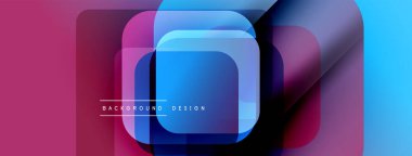 Soyut geometrik şekiller çakışıyor. Canlı renkler harmanlanarak modern arkaplan tasarımı oluşturur. Yumuşak gradyanlar görsel ilgi sunar.