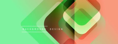 Soyut geometrik şekiller çakışıyor. Yumuşak eğimler modern görsel doku yaratır. Açık yeşil, turuncu renkler kompozisyona hakim. Minimalist tasarım.