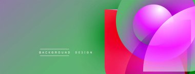 Soyut geometrik bileşim. Üst üste binen daireler, kareler canlı bir değişim etkisi yaratır. Modern tasarım elemanları.