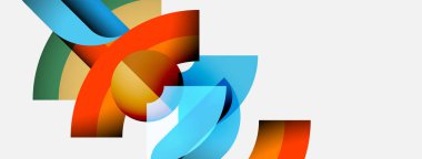 Soyut renkli kurdeleler birbirine dolanır ve dinamik şekiller yaratır. Parlak renkler harmanlanır, hareket, enerji ve modern tasarım önerilir.