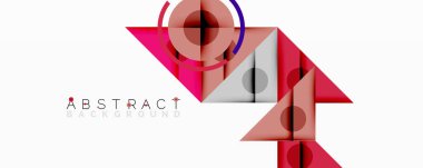 Geometrik şekiller örtüşüyor, canlı pembe ve gri bir tasarım yaratıyor. Minimalist tarz, modern estetik, temiz çizgiler sunar.