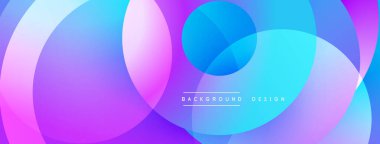 Soyut enerji çemberleri çakışıyor ve akışkan değişim etkisi yaratıyor. Mor, mavi renkler tasarımda baskın. Metin arkaplan tasarımı okur.