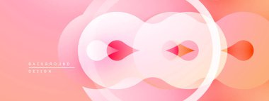 Soyut pembe arka plan. Üst üste binen daireler yumuşak eğimler ve modern tasarım yaratır. Minimalist kompozisyon, pürüzsüz geçiş.