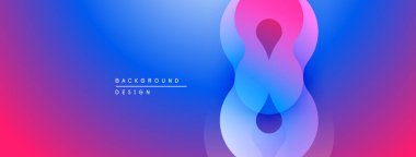 Soyut eğim arkaplanı. Pembe, mavi renkler düzgün bir şekilde harmanlanır. Merkezi figür sonsuzluk sembolü, modern tasarım ögesine benzer..
