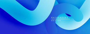 Soyut mavi katmanlar akışkan şekiller yaratır. Renkler derinliği gösteriyor, modern tasarım elementleri mevcut. Minimalist estetik.