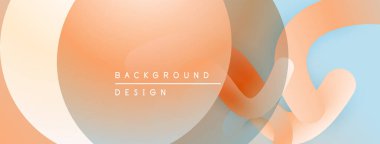 Soyut şekiller örtüşür, yumuşak eğimler yaratır. Şeftali, mavi, gri tonlar kompozisyona hakim. Arkaplanlar için minimalist tasarım.