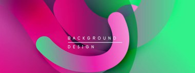 Soyut canlı katmanlar örtüşüyor. Pembe, yeşil renkler kompozisyona hakim. Metin arka plan tasarımı okur. Modern estetik.